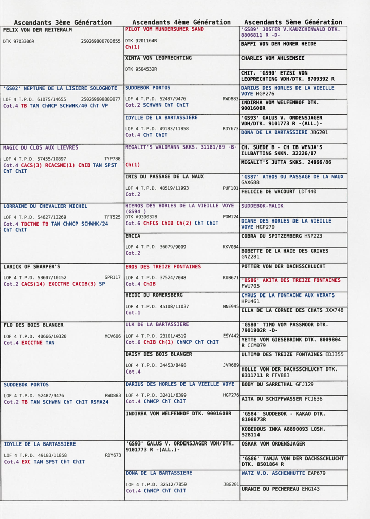 central canine pedigree